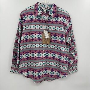 NWT WOMENS Vintage‎ Tributes southwestern Aztec button up size medium